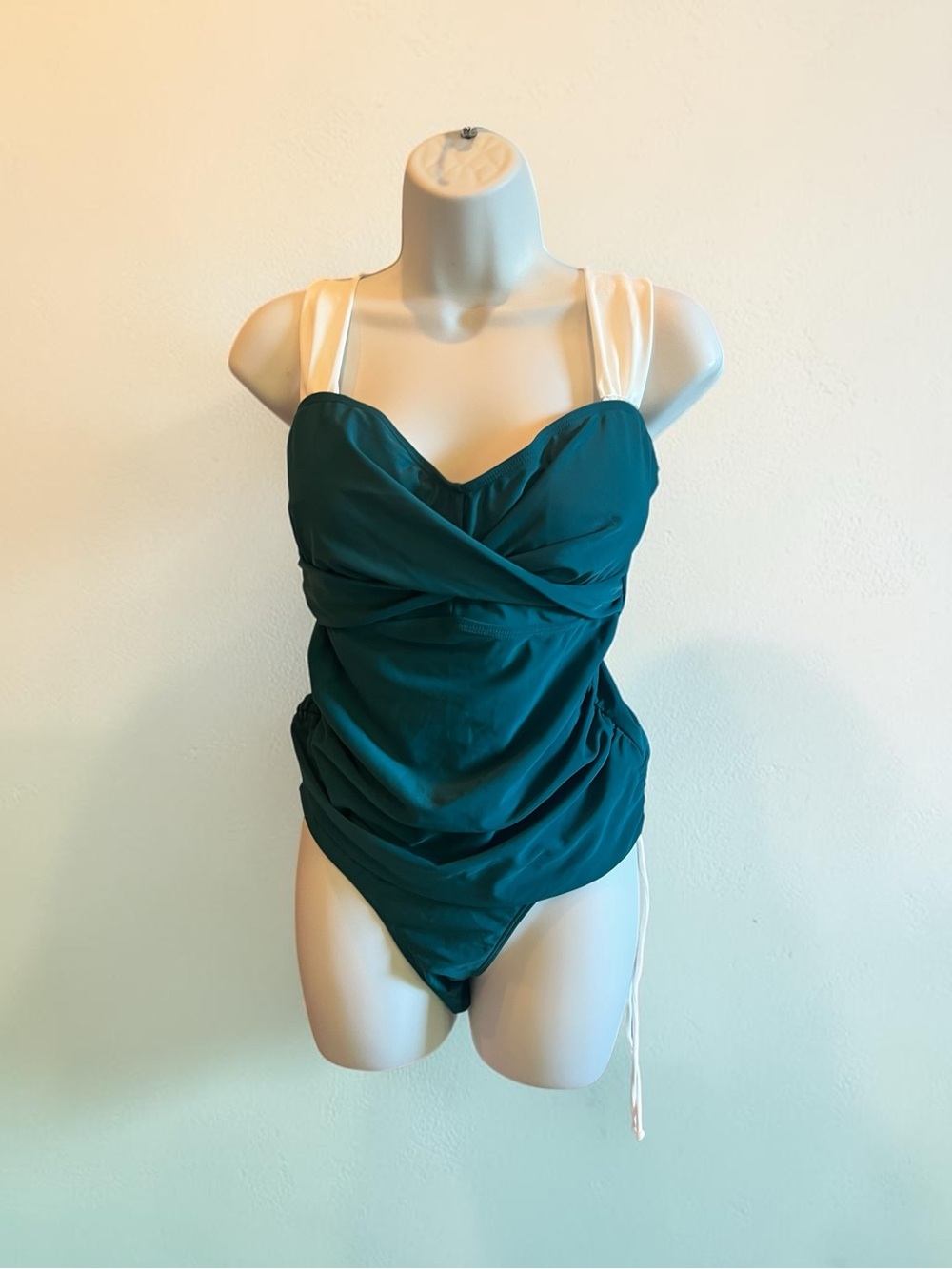 B2prity Teal Ruched Tankini Swimsuit – NWT – Size Larg